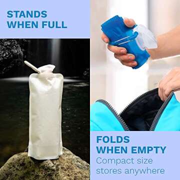 Vapur Solid Flexible Water Bottle - with Carabiner