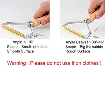 DAIFUQIHUA Carpet Pet Hair Remover, Portable Spark Lint Roller with Wooden Handle, Carpet Pile Brush with Double Sided Metal Scraper Suits Indoor Carpet, Pet Hair, Car Carpet,1 Pc