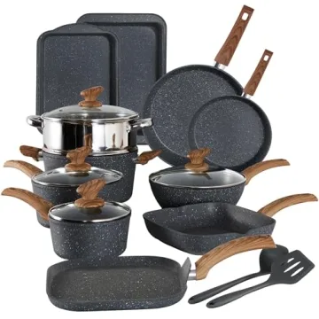 Kitchen Academy 17-Piece Non-Stick Cookware Set - Healthy, Eco-Friendly Cooking