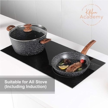 Kitchen Academy 17-Piece Non-Stick Cookware Set for Healthy Cooking