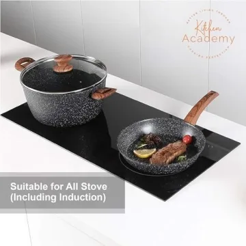 Kitchen Academy 17-Piece Non-Stick Cookware Set for Healthy Cooking