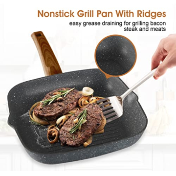 Kitchen Academy 17-Piece Non-Stick Cookware Set for Healthy Cooking