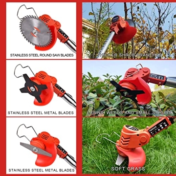 Lightweight Cordless Brush Cutter with 3 Blades