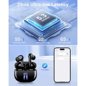 HUIFU Wireless Earbuds - 40H Playtime, Stereo Sound, IPX7