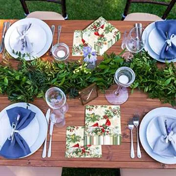 Elegant 50pcs Christmas Cardinal Napkins for Parties