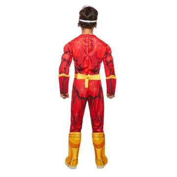 Rubies DC Superheroes Deluxe Kid's Flash Costume for Themed Parties and Halloween, Medium