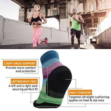 HUSO Crazy Quarter Socks - Fun Running Socks for All