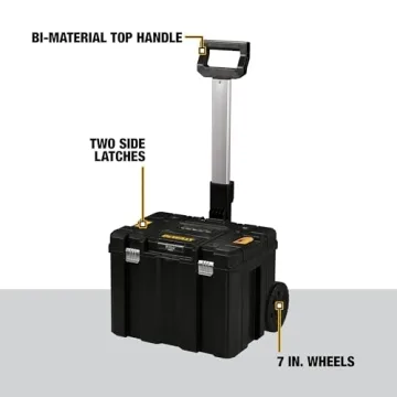 DEWALT TSTAK Deep Tool Box on Wheels for Easy Transport