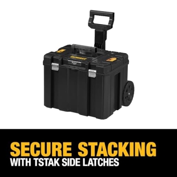 DEWALT TSTAK Deep Tool Box on Wheels for Easy Transport
