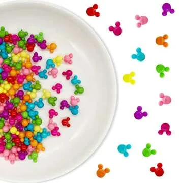 200 Pieces Mouse Head Acrylic Beads 12 MM Pastel Cartoon Spacer Beads for DIY Bracelet Necklace Supplies (Mix Colors)