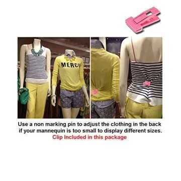 Mannequin Torso Set, Male + Female Dress Form Hollow Back Body Tshirt Display, w/Metal Stand for Counter Top by EZ-Mannequins for Craft Shows, Photos or Design, Easy to Assemble and Store, S-M Sizes