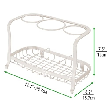 mDesign Steel Hair Tool Storage Organizer for Vanities