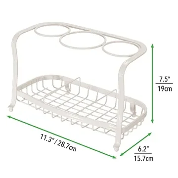 mDesign Steel Hair Tool Storage Organizer for Vanities