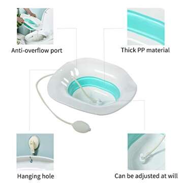 Sitz Bath for Hemorrhoids Sitz Bath for Toilet seat Hemmoroid Treatment Foldable Perineal Soaking Postpartum Or Yoni steam seat