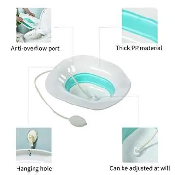 Sitz Bath for Hemorrhoids Sitz Bath for Toilet seat Hemmoroid Treatment Foldable Perineal Soaking Postpartum Or Yoni steam seat