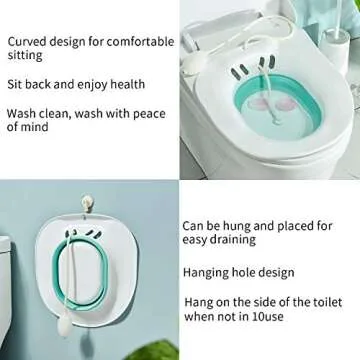 Sitz Bath for Hemorrhoids Sitz Bath for Toilet seat Hemmoroid Treatment Foldable Perineal Soaking Postpartum Or Yoni steam seat
