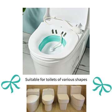 Sitz Bath for Hemorrhoids Sitz Bath for Toilet seat Hemmoroid Treatment Foldable Perineal Soaking Postpartum Or Yoni steam seat