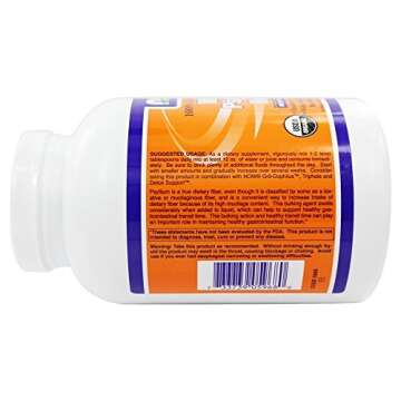 NOW Foods Supplements, Whole Psyllium Husks, Certified Organic, Non-GMO Project Verified, Soluble Fiber, 12-Ounce