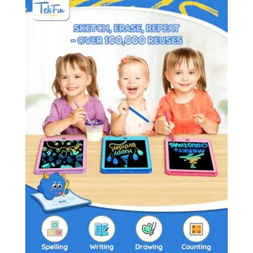 TEKFUN 3 Pack Kids LCD Writing Tablet - Mess-Free Fun With Doodling!
