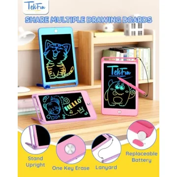 TEKFUN 3 Pack Kids LCD Writing Tablet - Mess-Free Fun With Doodling!