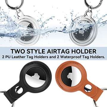 Waterproof Holder for Airtag, DDJ 4 Pack Airtag Keychain, AirTag Case for Dog Collar, Luggage, Keys,...