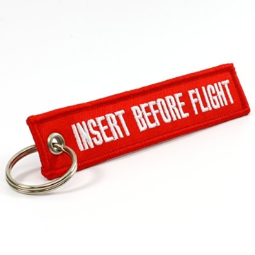 Durable Rotary13B1 Insert Before Flight Keychain for Pilots
