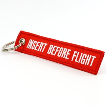 Durable Rotary13B1 Insert Before Flight Keychain for Pilots