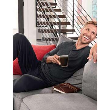 Tommy John Men's Second Skin Lounge Jogger Pants, Soft Breathable Men's Pajama Bottoms, Jogger Sweatpants, and Athletic Pants for Men Workout Running Gym Pants (Dress Blues Heather, Medium)