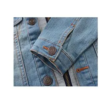 Mallimoda Kids Boys Girls Hooded Denim Jacket Zipper Coat Outerwear