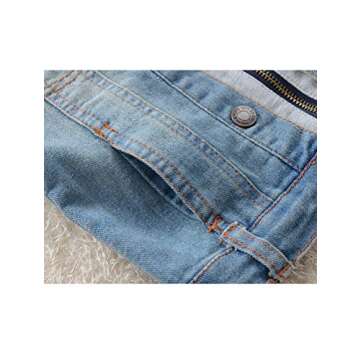 Mallimoda Kids Boys Girls Hooded Denim Jacket Zipper Coat Outerwear