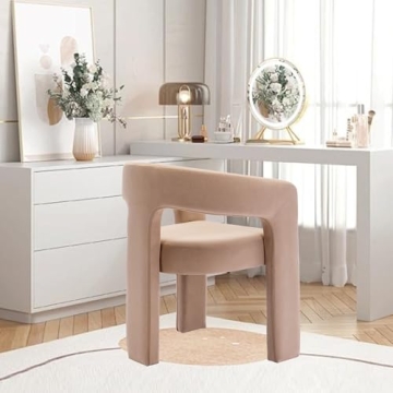 Luxurious HNY Modern Barrel Kitchen Chair - Velvet Upholstered Accent