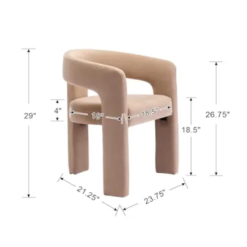 Luxurious HNY Modern Barrel Kitchen Chair - Velvet Upholstered Accent