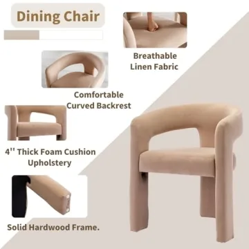 Luxurious HNY Modern Barrel Kitchen Chair - Velvet Upholstered Accent