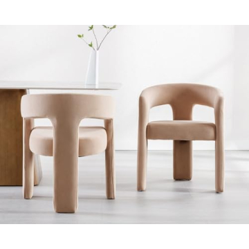 Luxurious HNY Modern Barrel Kitchen Chair - Velvet Upholstered Accent