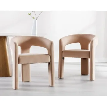 Luxurious HNY Modern Barrel Kitchen Chair - Velvet Upholstered Accent