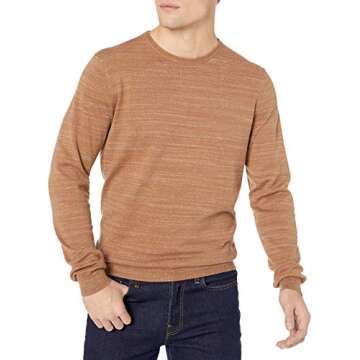Goodthreads Men's Soft Cotton Crewneck Summer Sweater, Tan, Medium