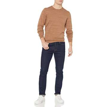 Goodthreads Men's Soft Cotton Crewneck Summer Sweater, Tan, Medium