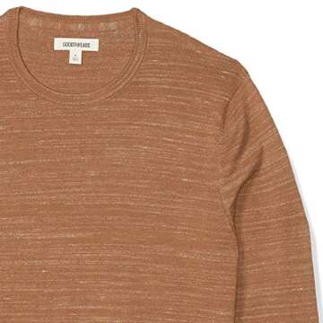 Goodthreads Men's Soft Cotton Crewneck Summer Sweater, Tan, Medium