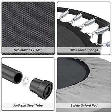 Ativafit 36'' Trampoline for Kids Foldable Mini Toddler Trampoline with Comfortable Foam Handle Play Indoor Outdoor Home Use Gifts for Boys Girls for Fun