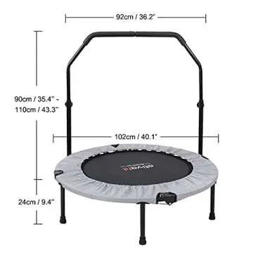 Ativafit 36'' Trampoline for Kids Foldable Mini Toddler Trampoline with Comfortable Foam Handle Play Indoor Outdoor Home Use Gifts for Boys Girls for Fun