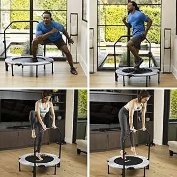 Ativafit 36'' Trampoline for Kids Foldable Mini Toddler Trampoline with Comfortable Foam Handle Play Indoor Outdoor Home Use Gifts for Boys Girls for Fun