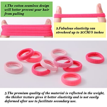 Marcoido 100Pcs Seamless Cotton Hair Ties for All Ages