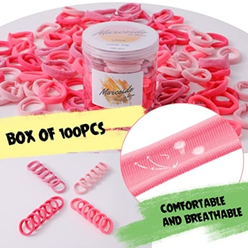 Marcoido 100Pcs Seamless Cotton Hair Ties for All Ages