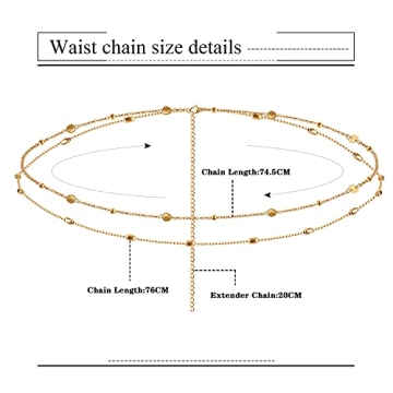 FIBO STEEL Gold Plated Waist Chains for Women