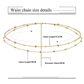 FIBO STEEL Gold Plated Waist Chains for Women