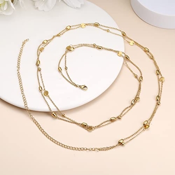FIBO STEEL Gold Plated Waist Chains for Women