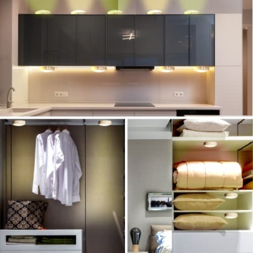 Versatile SEMSMOKS Puck Lights with Remote Control 6 Pack