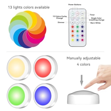 Versatile SEMSMOKS Puck Lights with Remote Control 6 Pack