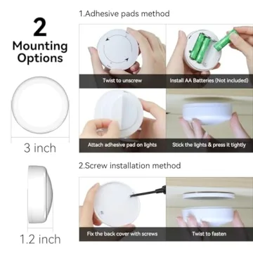 Versatile SEMSMOKS Puck Lights with Remote Control 6 Pack