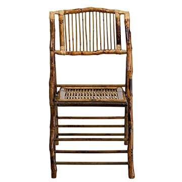 EMMA + OLIVER 2 Pack Commercial Event Party Rental Bamboo Folding Chair